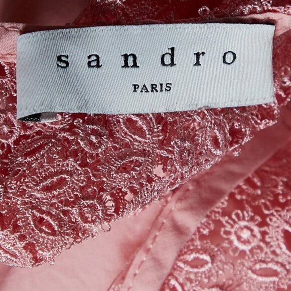 Sandro Pink Crew Neck Short Sleeve Blouse/Top/Shirt Size: XS - Picture 8 of 10